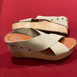 Wedge cork heel sandal